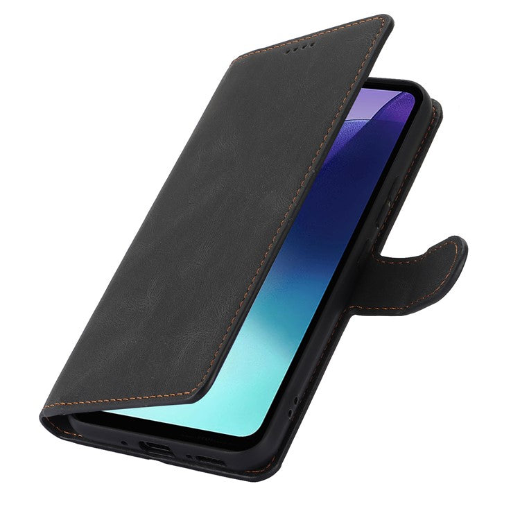 For Xiaomi Poco C75 4G / Redmi 14R 5G / 14C 4G Case PU Leather Phone Cover with Wallet Stand View - Black