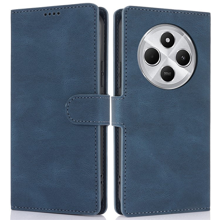 For Xiaomi Poco C75 4G / Redmi 14R 5G / 14C 4G Case PU Leather Phone Cover with Wallet Stand View - Blue