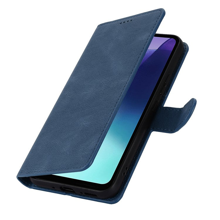 For Xiaomi Poco C75 4G / Redmi 14R 5G / 14C 4G Case PU Leather Phone Cover with Wallet Stand View - Blue