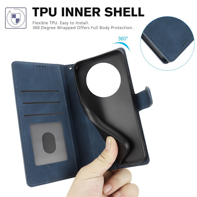 For Xiaomi Poco C75 4G / Redmi 14R 5G / 14C 4G Case PU Leather Phone Cover with Wallet Stand View - Blue