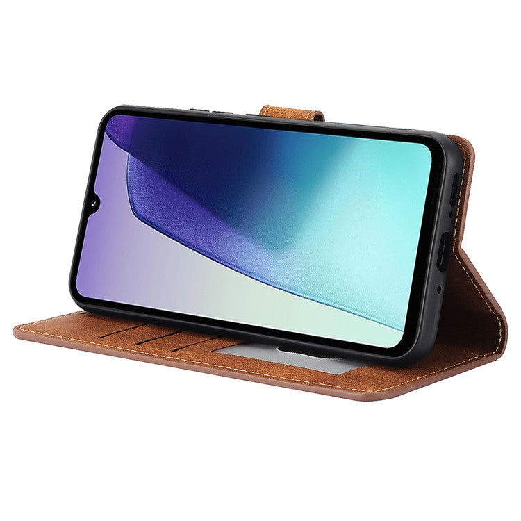 For Xiaomi Poco C75 4G / Redmi 14R 5G / 14C 4G Case PU Leather Phone Cover with Wallet Stand View - Brown