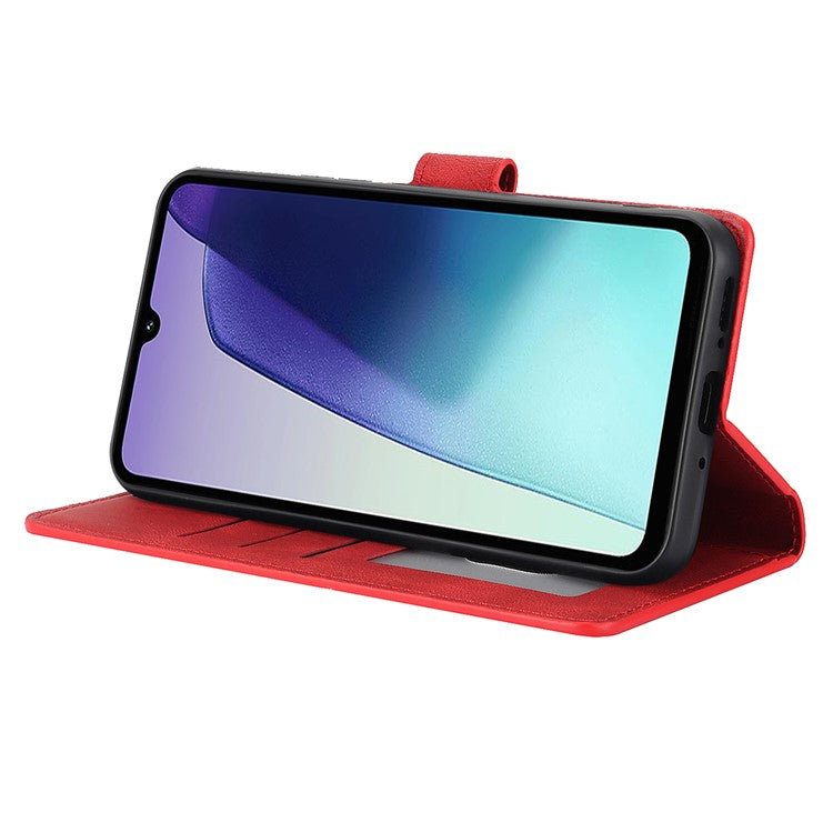 For Xiaomi Poco C75 4G / Redmi 14R 5G / 14C 4G Case PU Leather Phone Cover with Wallet Stand View - Red