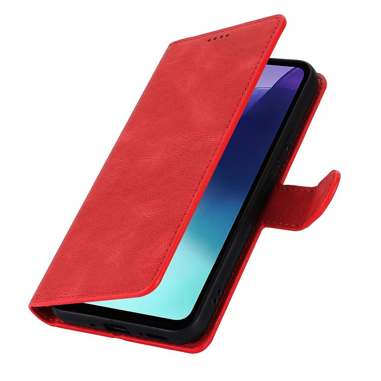 For Xiaomi Poco C75 4G / Redmi 14R 5G / 14C 4G Case PU Leather Phone Cover with Wallet Stand View - Red