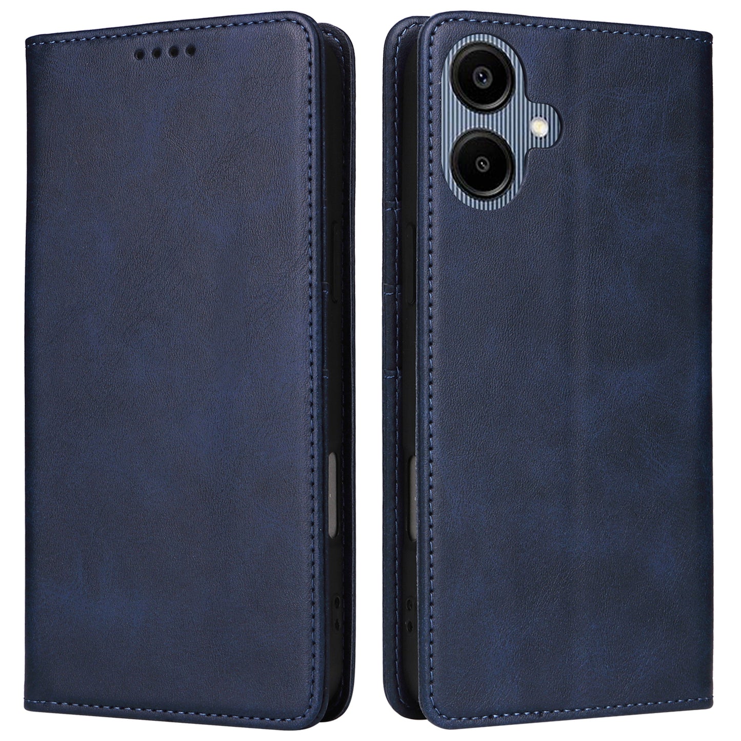 For Samsung Galaxy A06 Case RFID Blocking PU Leather Phone Wallet Cover - Blue