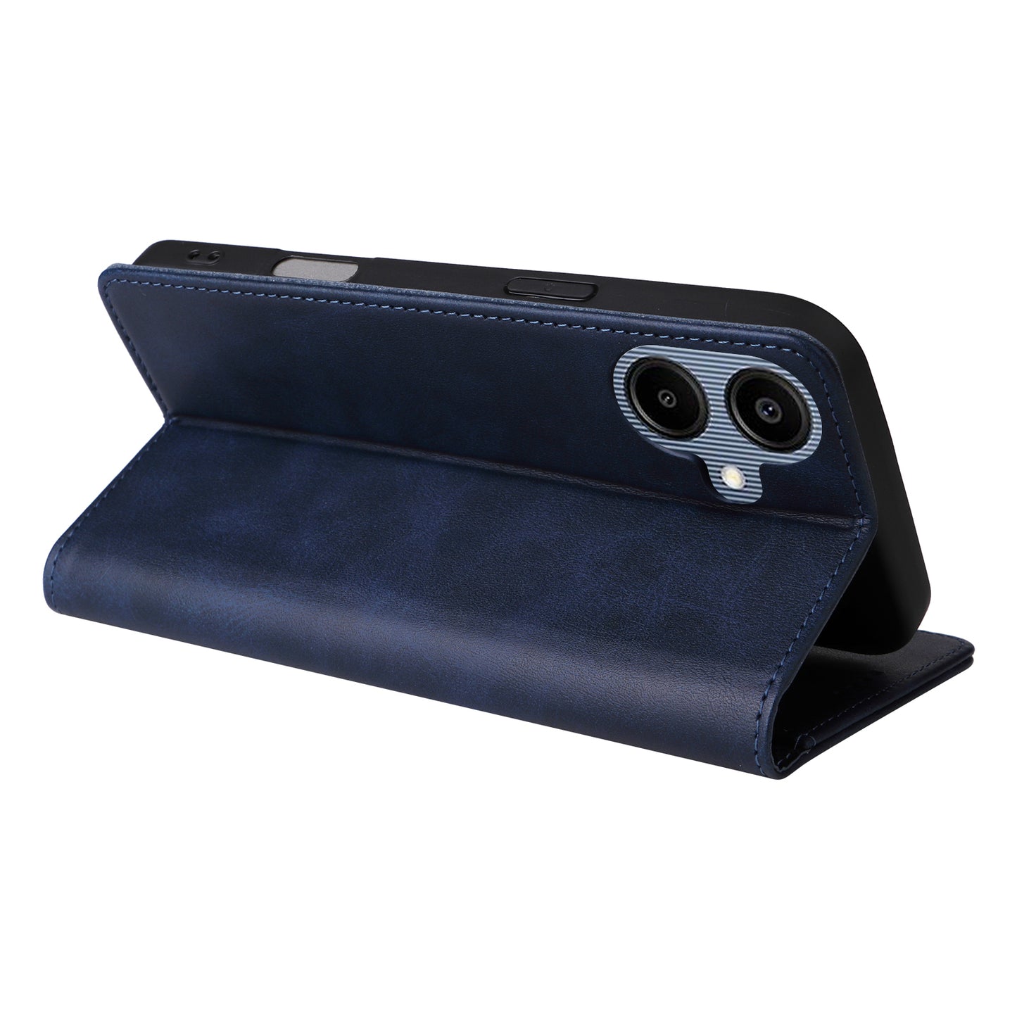 For Samsung Galaxy A06 Case RFID Blocking PU Leather Phone Wallet Cover - Blue