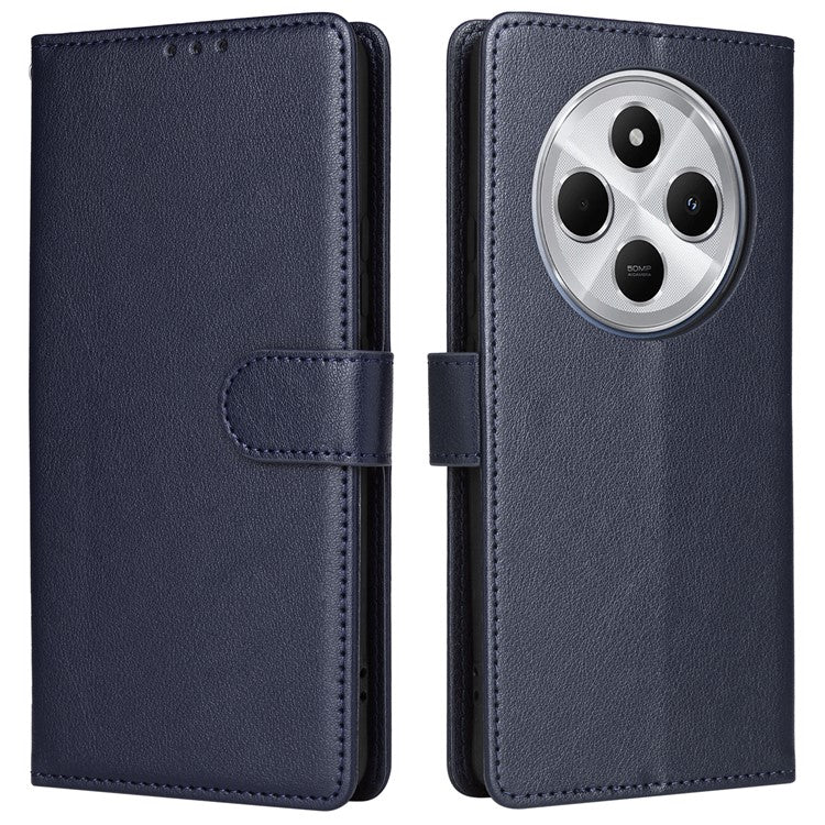 For Xiaomi Poco C75 4G / Redmi 14R 5G / 14C 4G Case Wallet Stand View PU Leather Phone Cover - Blue