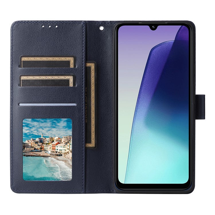 For Xiaomi Poco C75 4G / Redmi 14R 5G / 14C 4G Case Wallet Stand View PU Leather Phone Cover - Blue