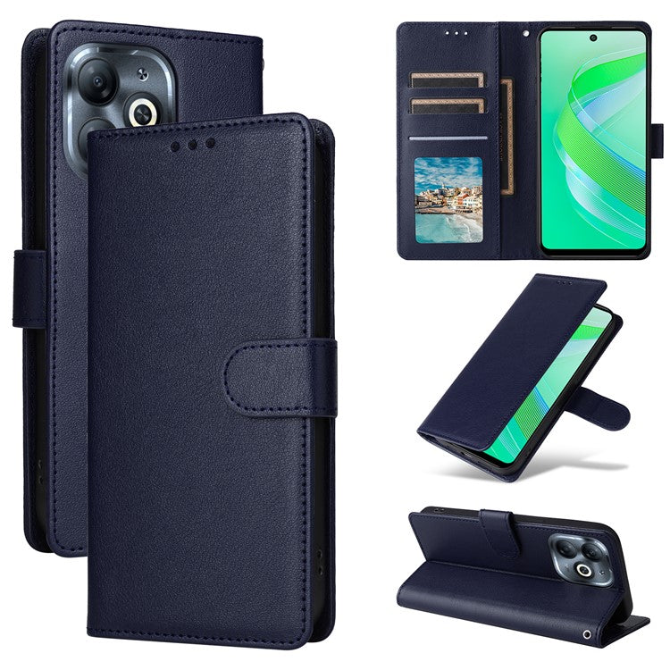 For Infinix Smart 8 4G Case Wallet Stand View PU Leather Phone Cover - Blue