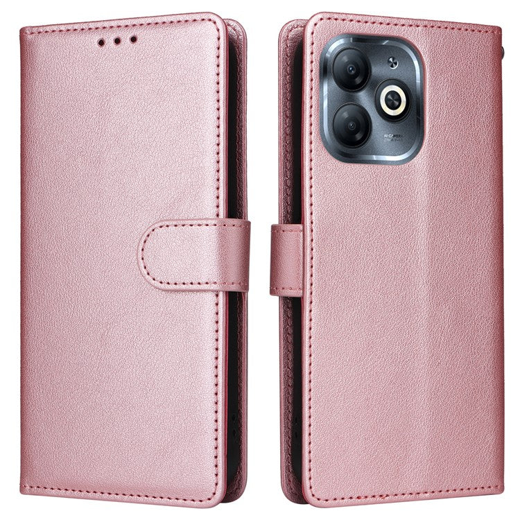 For Infinix Smart 8 4G Case Wallet Stand View PU Leather Phone Cover - Rose Gold