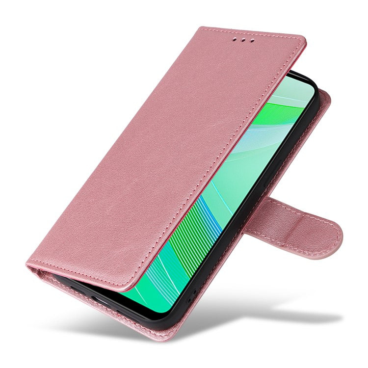 For Infinix Smart 8 4G Case Wallet Stand View PU Leather Phone Cover - Rose Gold