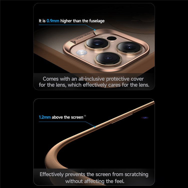 SULADA For iPhone 16 Pro Case Compatible with MagSafe Ultra-Thin PC+TPU Phone Cover - Gold