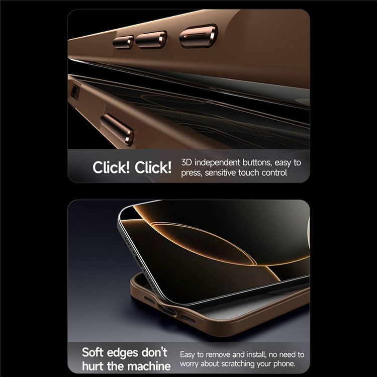 SULADA For iPhone 16 Pro Case Compatible with MagSafe Ultra-Thin PC+TPU Phone Cover - Gold