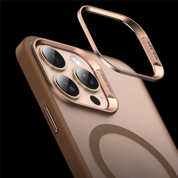 SULADA For iPhone 16 Pro Case Compatible with MagSafe Ultra-Thin PC+TPU Phone Cover - Gold