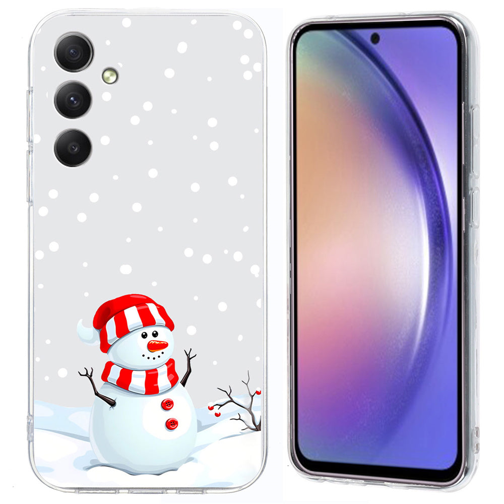 For Samsung Galaxy A16 5G / A16 4G Case Christmas Pattern Print Soft TPU Phone Protector - Snowman