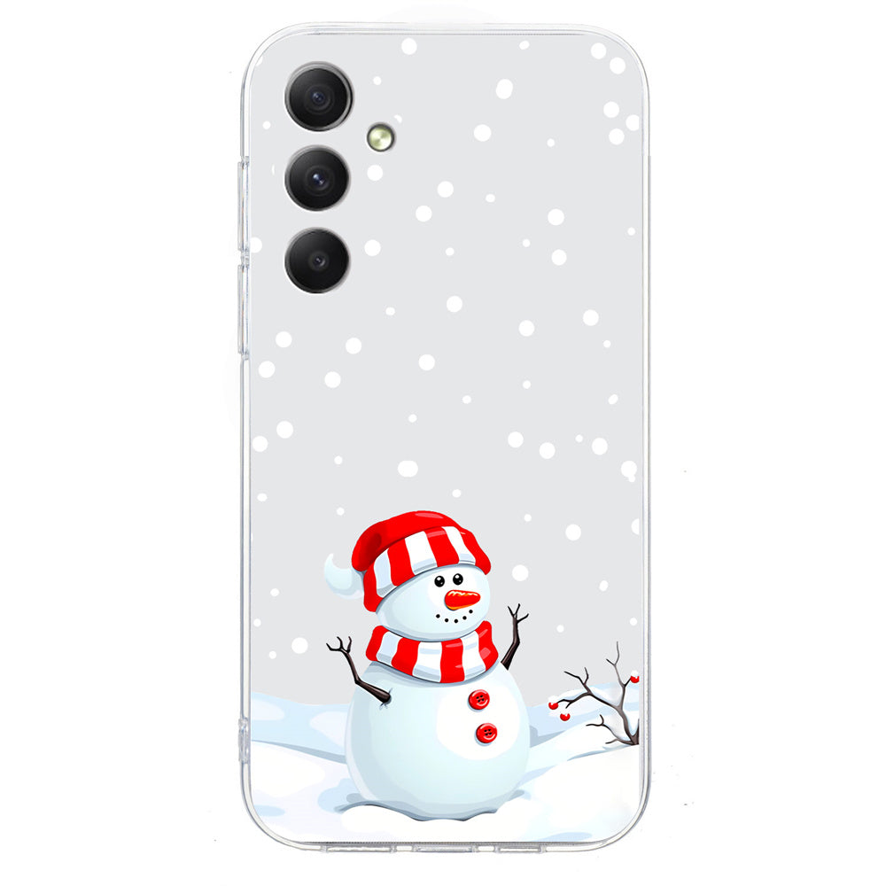 For Samsung Galaxy A16 5G / A16 4G Case Christmas Pattern Print Soft TPU Phone Protector - Snowman