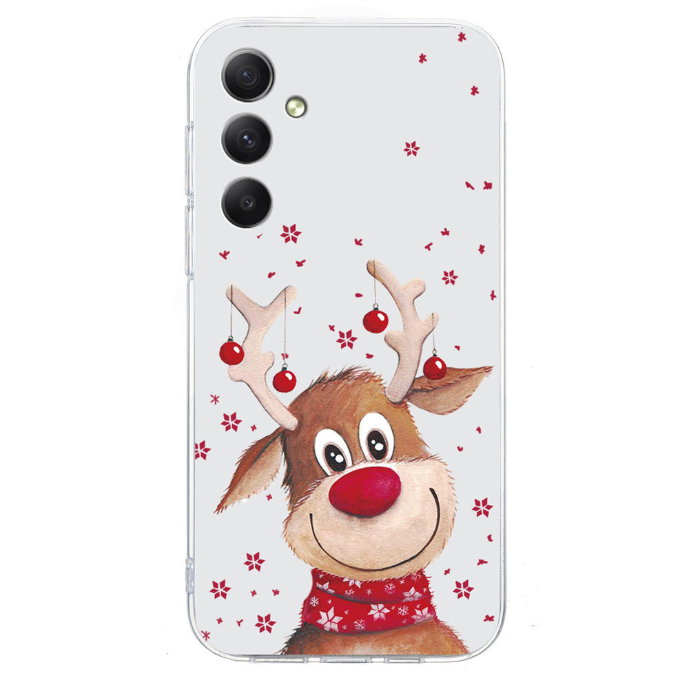 For Samsung Galaxy A16 5G / A16 4G Case Christmas Pattern Print Soft TPU Phone Protector - Deer