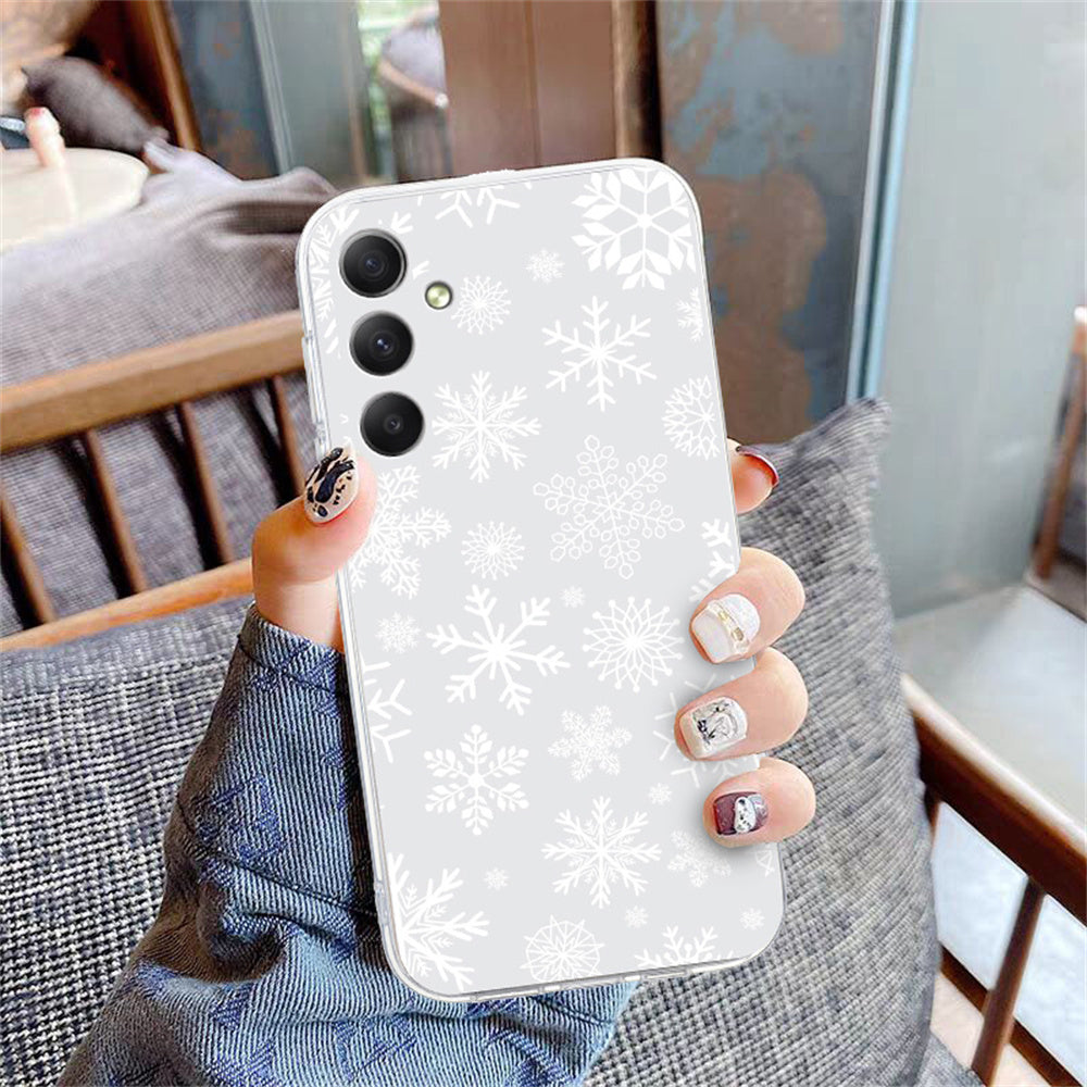 For Samsung Galaxy A16 5G / A16 4G Case Christmas Pattern Print Soft TPU Phone Protector - Snowflake