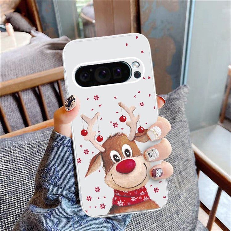 For Google Pixel 9 / 9 Pro Case Christmas Pattern Print Soft TPU Phone Protector - Deer
