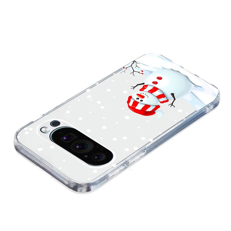 For Google Pixel 9 Pro XL Case Christmas Pattern Print Soft TPU Phone Protector - Snowman