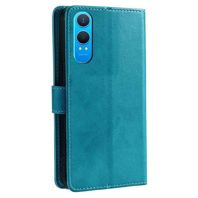 For OnePlus Nord CE4 Lite 5G / Oppo K12x 5G (China) Wallet Case Calf Texture Leather Phone Cover - Baby Blue