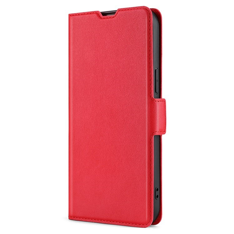 For OnePlus Nord CE4 Lite 5G / Oppo K12x 5G (China) Case Card Holder PU Leather Phone Cover - Red
