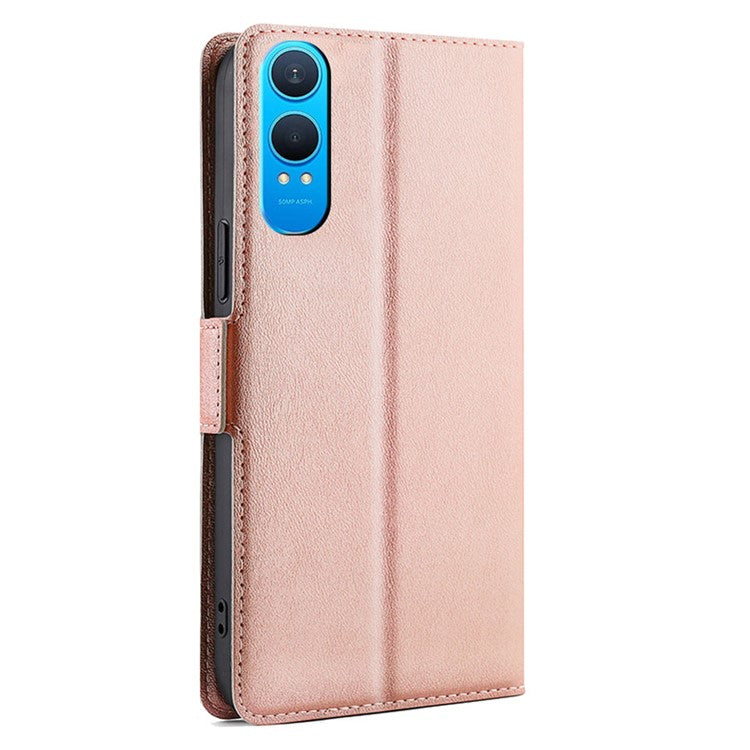 For OnePlus Nord CE4 Lite 5G / Oppo K12x 5G (China) Case Card Holder PU Leather Phone Cover - Rose Gold