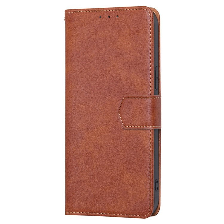 For OnePlus Nord CE4 Lite 5G / Oppo K12x 5G (China) Case Leather Phone Cover with RFID Blocking Wallet - Brown
