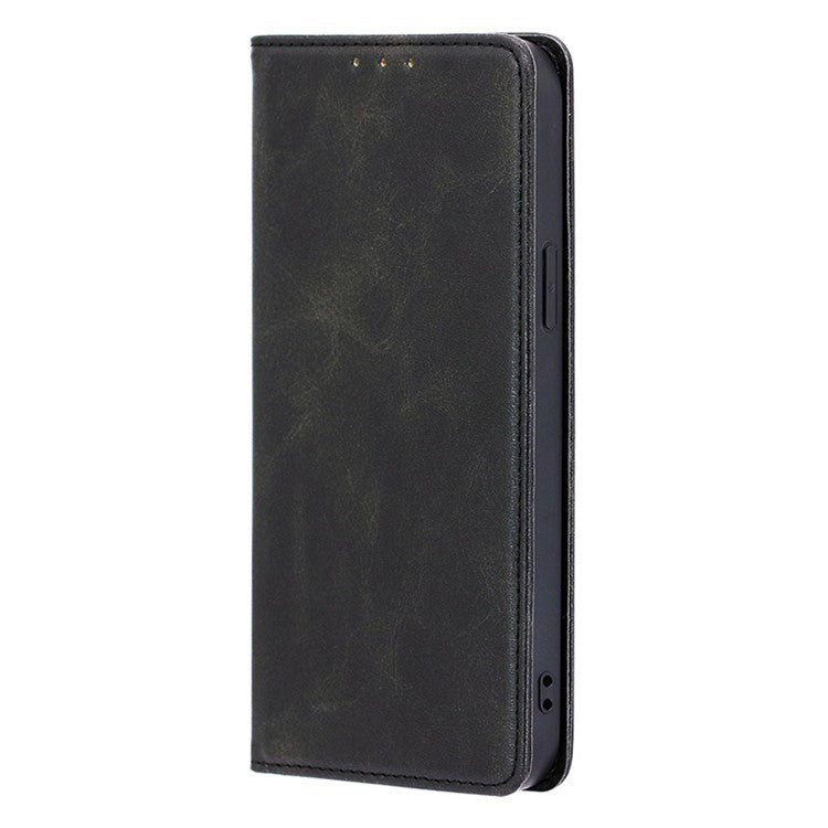 For OnePlus Nord CE4 Lite 5G / Oppo K12x 5G (China) Case PU Leather Calf Texture Phone Wallet Cover - Black