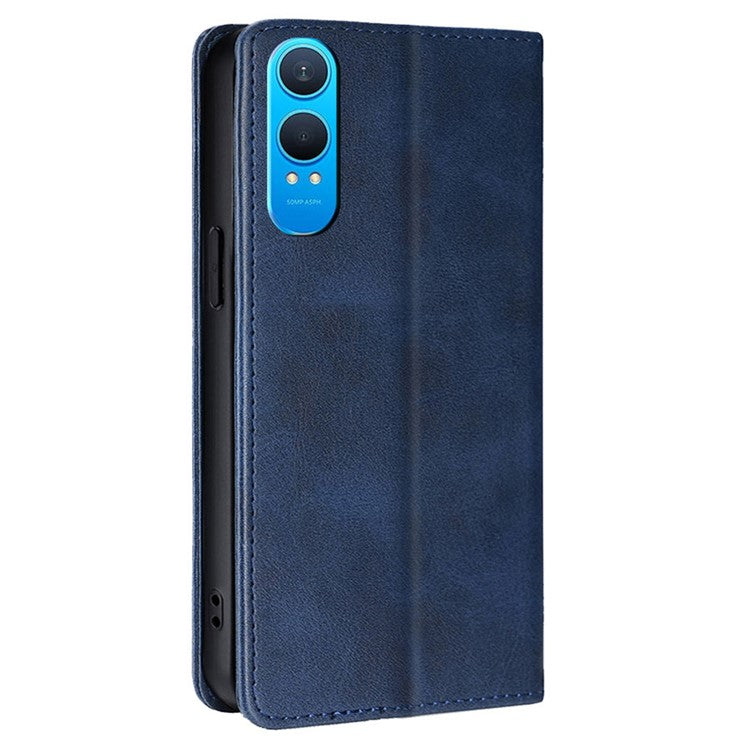 For OnePlus Nord CE4 Lite 5G / Oppo K12x 5G (China) Case PU Leather Calf Texture Phone Wallet Cover - Sapphire