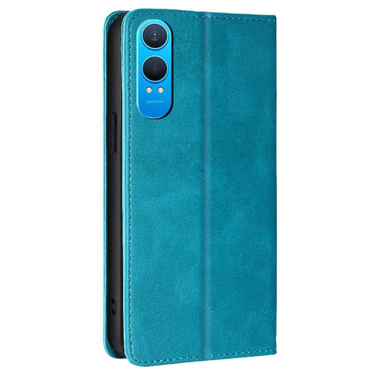 For OnePlus Nord CE4 Lite 5G / Oppo K12x 5G (China) Case PU Leather Calf Texture Phone Wallet Cover - Baby Blue