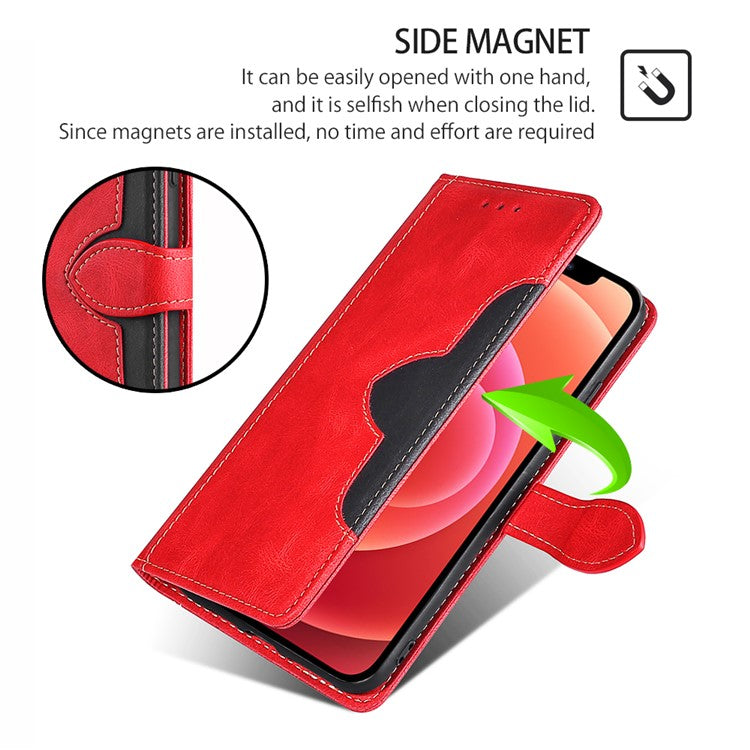 For OnePlus Nord CE4 Lite 5G / Oppo K12x 5G (China) Case Leather Wallet Phone Cover with Straw Hat Magnetic Clasp - Red