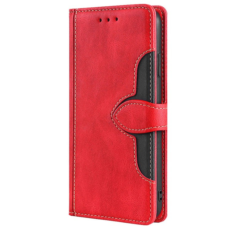 For OnePlus Nord CE4 Lite 5G / Oppo K12x 5G (China) Case Leather Wallet Phone Cover with Straw Hat Magnetic Clasp - Red