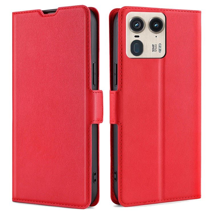 For Motorola Moto X50 Ultra 5G / Edge 50 Ultra 5G Case Card Holder PU Leather Phone Cover - Red