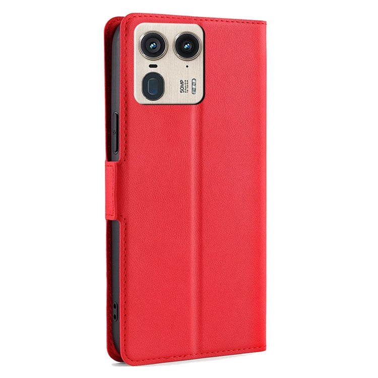 For Motorola Moto X50 Ultra 5G / Edge 50 Ultra 5G Case Card Holder PU Leather Phone Cover - Red
