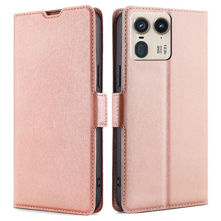 For Motorola Moto X50 Ultra 5G / Edge 50 Ultra 5G Case Card Holder PU Leather Phone Cover - Rose Gold