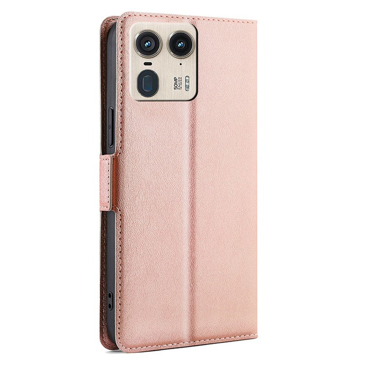 For Motorola Moto X50 Ultra 5G / Edge 50 Ultra 5G Case Card Holder PU Leather Phone Cover - Rose Gold
