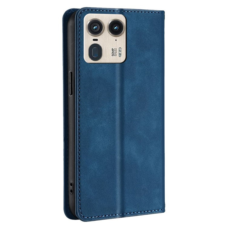 For Motorola Moto X50 Ultra 5G / Edge 50 Ultra 5G Wallet Case PU Leather Magnetic Closing Phone Cover - Blue