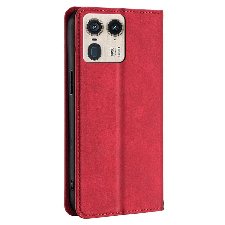 For Motorola Moto X50 Ultra 5G / Edge 50 Ultra 5G Wallet Case PU Leather Magnetic Closing Phone Cover - Red