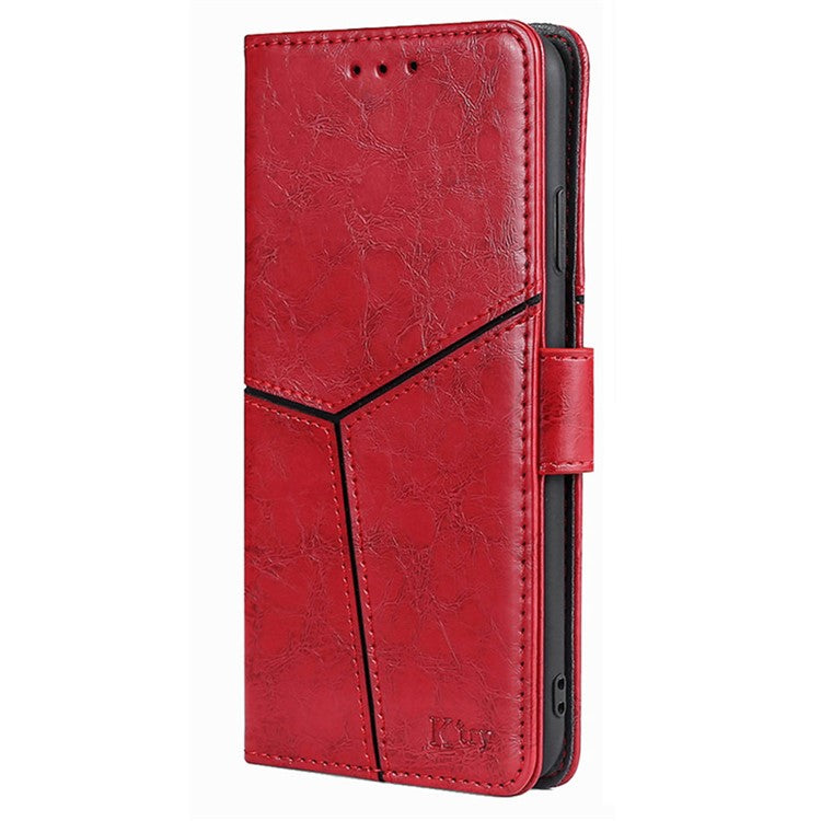 For Motorola Moto X50 Ultra 5G / Edge 50 Ultra 5G Case Geometric Splicing PU Leather Phone Cover - Red