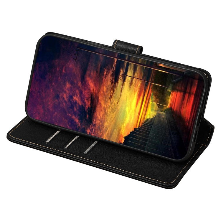 For Motorola Moto X50 Ultra 5G / Edge 50 Ultra 5G Case Leather Phone Cover with RFID Blocking Wallet - Black