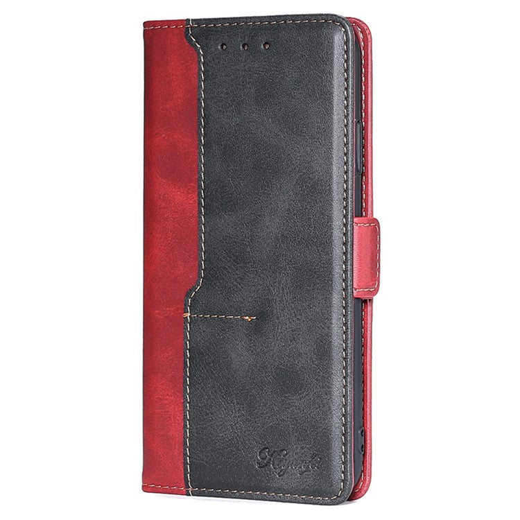For Motorola Moto X50 Ultra 5G / Edge 50 Ultra 5G Case Contrast Color Wallet Leather Phone Cover - Black+Red