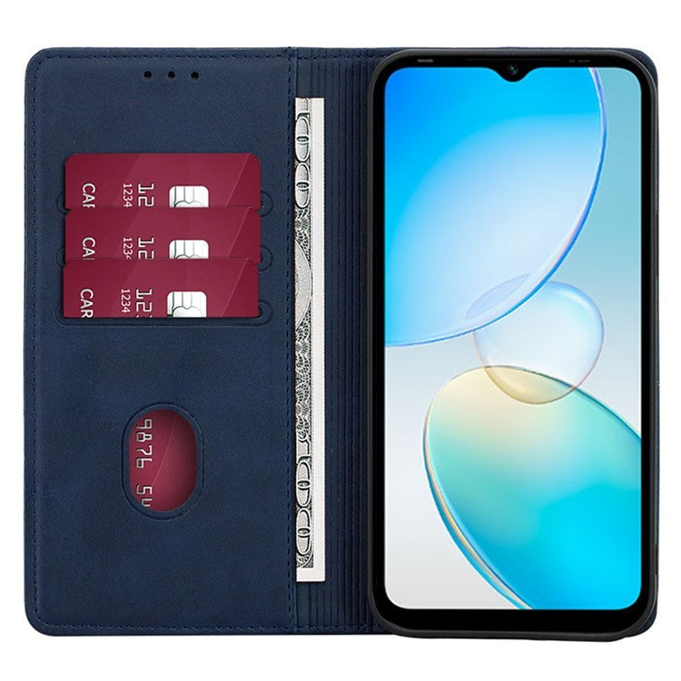 For Motorola Moto X50 Ultra 5G / Edge 50 Ultra 5G Case PU Leather Calf Texture Phone Wallet Cover - Blue