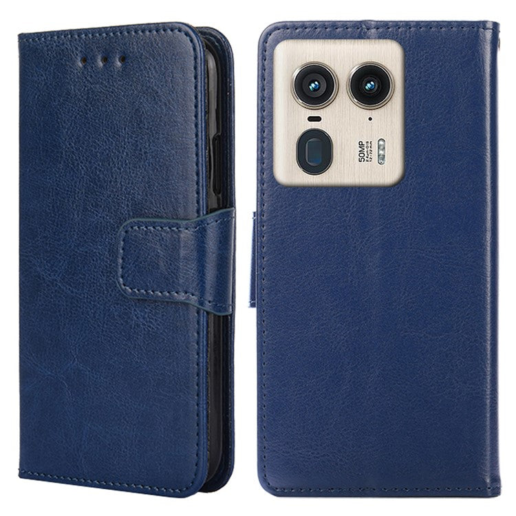 For Motorola Moto X50 Ultra 5G / Edge 50 Ultra 5G Case Wallet PU Leather + TPU Folding Stand Phone Cover - Sapphire