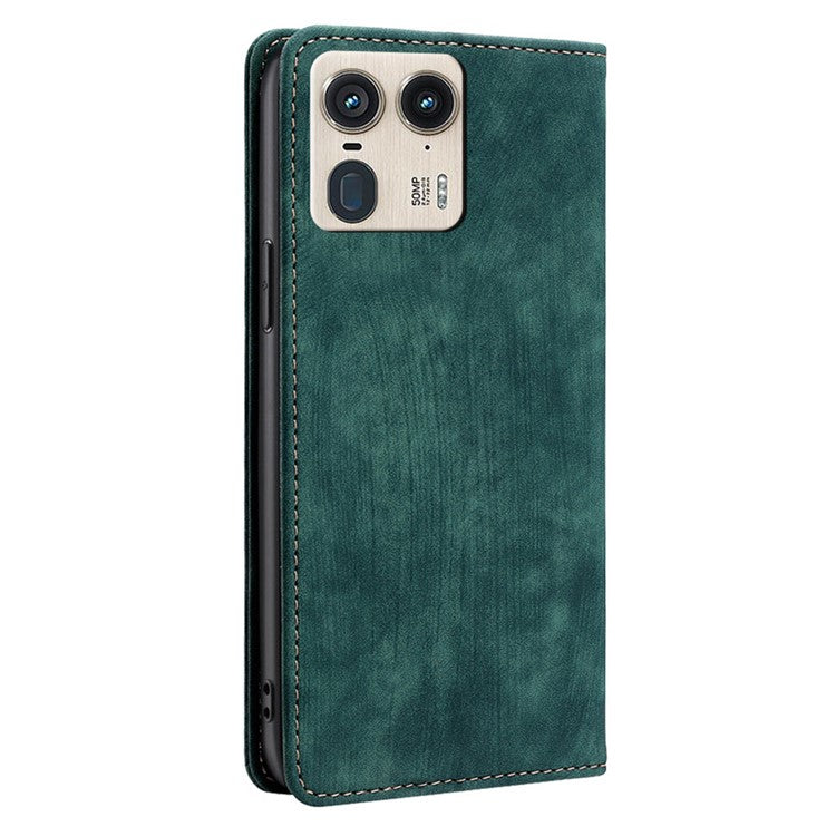 For Motorola Moto X50 Ultra 5G / Edge 50 Ultra 5G Case RFID Blocking Wallet Leather Phone Cover - Green