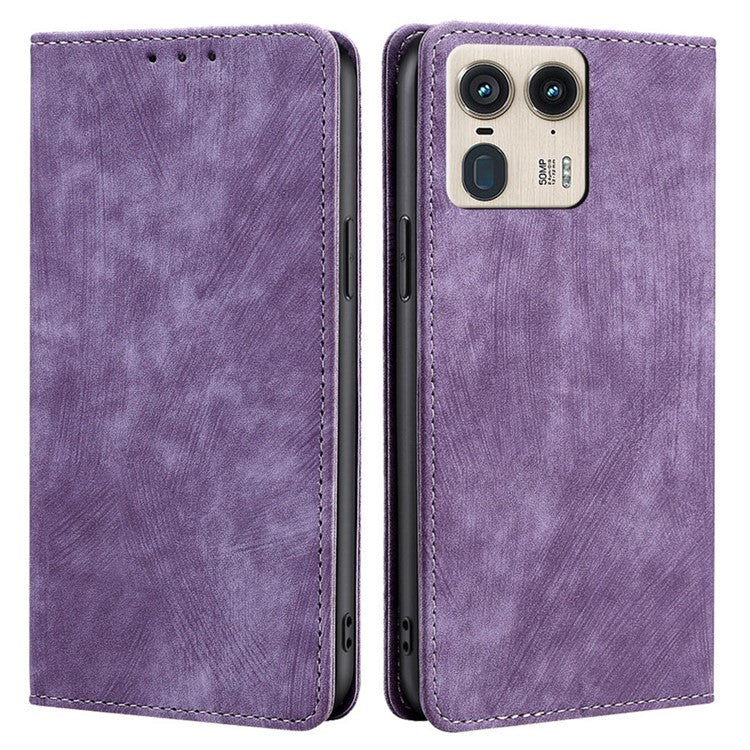 For Motorola Moto X50 Ultra 5G / Edge 50 Ultra 5G Case RFID Blocking Wallet Leather Phone Cover - Purple