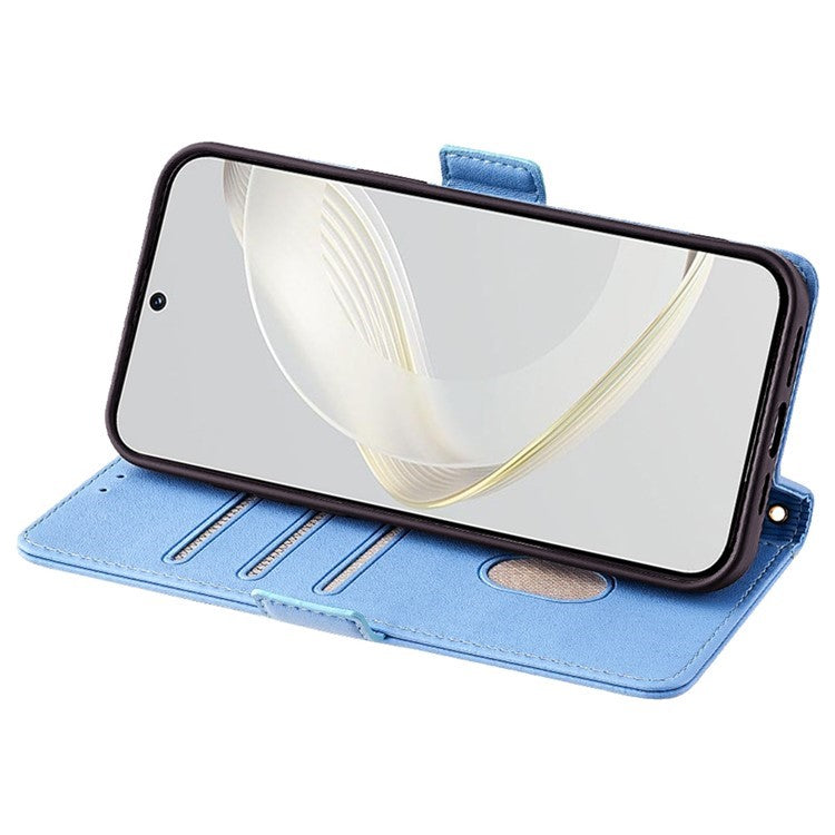 For Motorola Moto X50 Ultra 5G / Edge 50 Ultra 5G Case PU Leather Wallet Stand Phone Cover with Crossbody Shoulder Strap - Blue