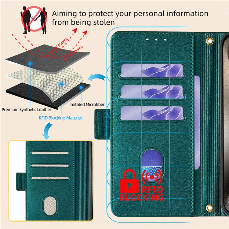 For Motorola Moto X50 Ultra 5G / Edge 50 Ultra 5G Case PU Leather Wallet Stand Phone Cover with Crossbody Shoulder Strap - Green