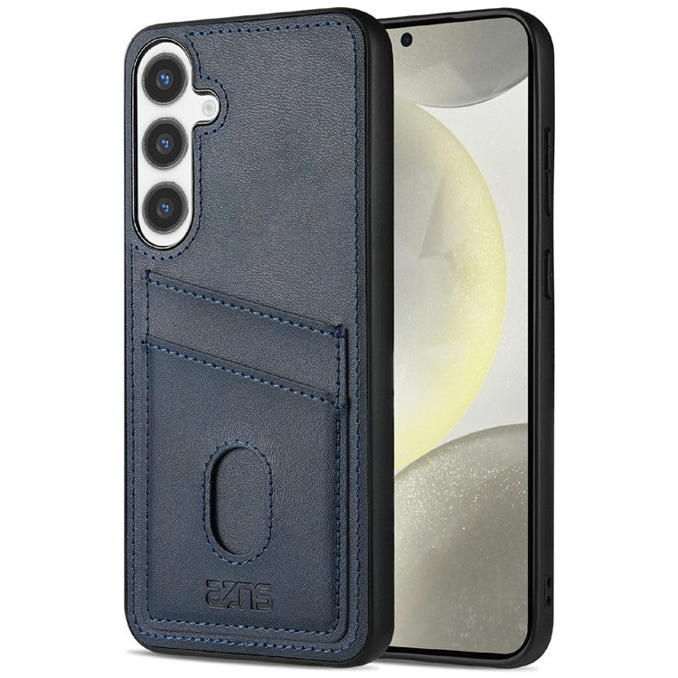AZNS K1 Series For Samsung Galaxy S24+ Case Calf Texture Anti-Drop PU+TPU Phone Cover - Blue