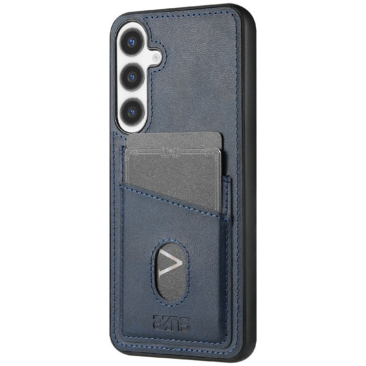 AZNS K1 Series For Samsung Galaxy S24+ Case Calf Texture Anti-Drop PU+TPU Phone Cover - Blue