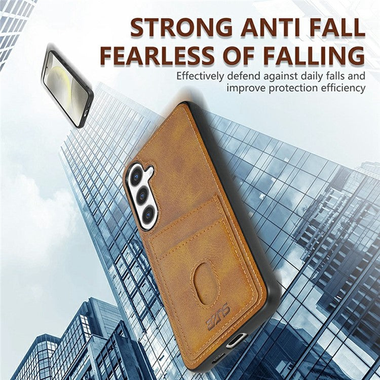 AZNS K1 Series For Samsung Galaxy S24+ Case Calf Texture Anti-Drop PU+TPU Phone Cover - Blue